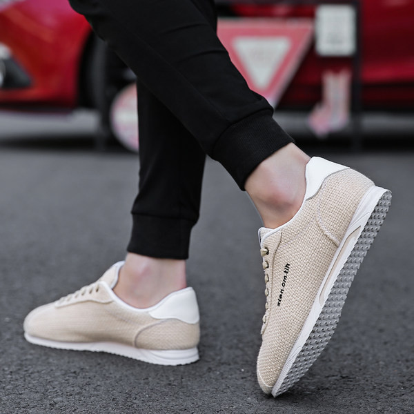 Модерни мъжки текстилни маратонки с бродерия надпис