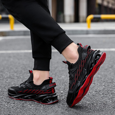 Модерни мъжки маратонки от плат с груба подметка