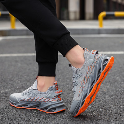 Модерни мъжки маратонки от плат с груба подметка