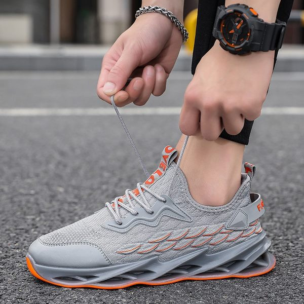 Модерни мъжки маратонки от плат с груба подметка