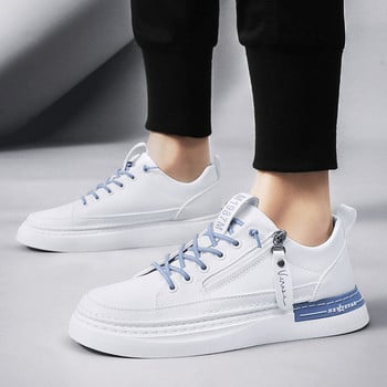 Έκο δερμάτινα sneakers με φερμουάρ