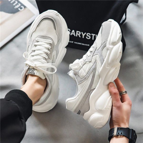 Мъжки сникърси от еко велур с груба подметка