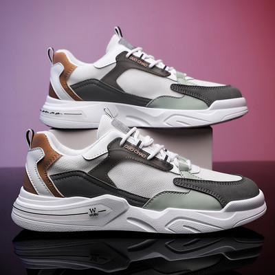 Kolmes värvitoonis ökonahast ja tekstiilist meeste tossud