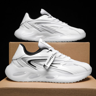 Ανδρικά sneakers σε τρία χρώματα και κορδόνια σε λευκό χρώμα