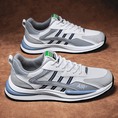 Casual sneakers από διχτυωτό ύφασμα και οικολογικό δέρμα