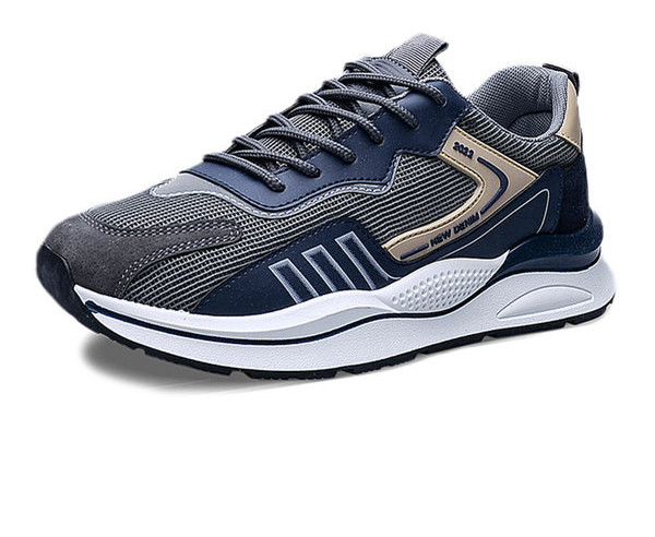 Мъжки маратонки от еко кожа с висока подметка и надпис 