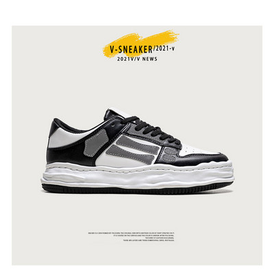 Μοντέρνα ανδρικά έκο δερμάτινα sneakers με κορδόνια