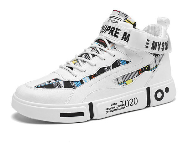 Meeste värvilised kõrged tossud ökonahast tikitud kirjaga