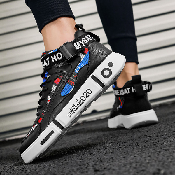 Meeste värvilised kõrged tossud ökonahast tikitud kirjaga