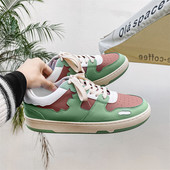 Ежедневни мъжки маратонки от изкуствена кожа  с равна подметка