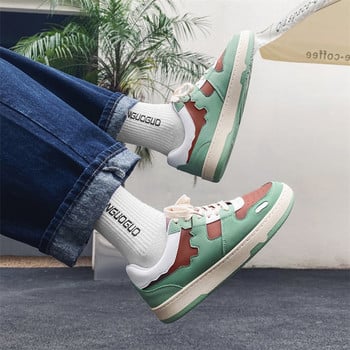 Ανδρικά sneakers casual από έκο δέρμα με επίπεδη σόλα