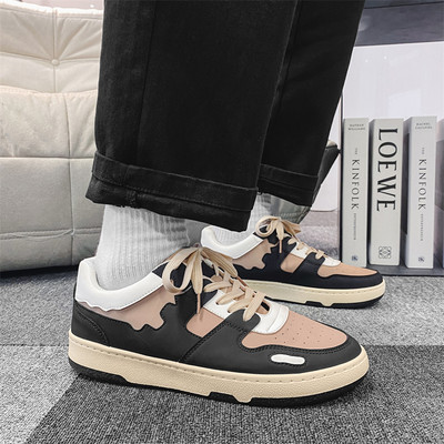 Ежедневни мъжки маратонки от изкуствена кожа  с равна подметка