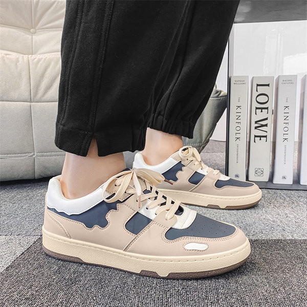 Ежедневни мъжки маратонки от изкуствена кожа  с равна подметка