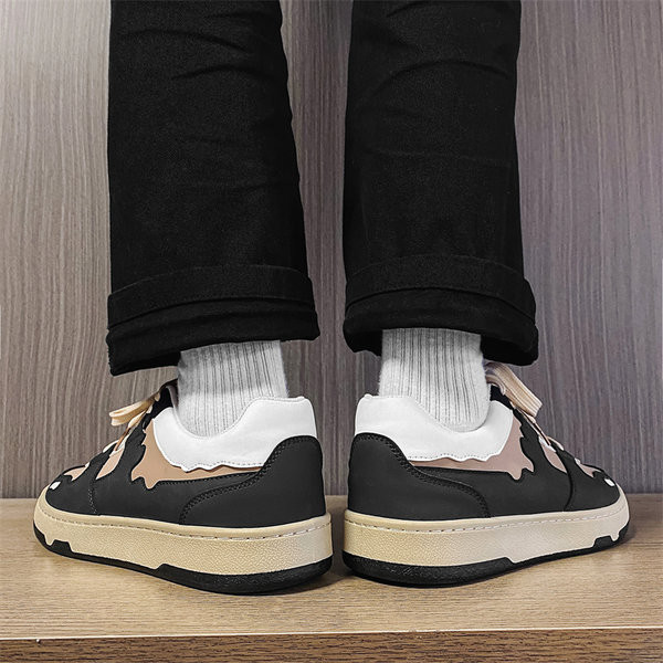 Ежедневни мъжки маратонки от изкуствена кожа  с равна подметка