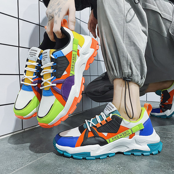 Мъжки цветни сникърси с груба подметка