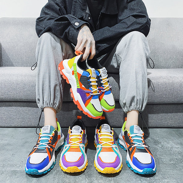 Мъжки цветни сникърси с груба подметка