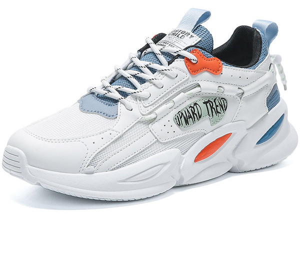 Мъжки дишащи маратонки от еко кожа с емблема и надпис 