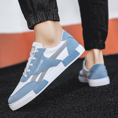 Мъжки кецове с равна подметка и връзки - два цвята