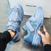 Casual sneakers με πλέγμα και velcro