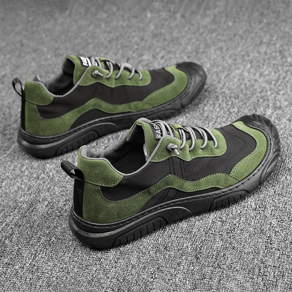 Мъжки ежедневни заоблени обувки от еко велур 