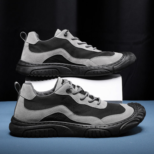 Мъжки ежедневни заоблени обувки от еко велур 