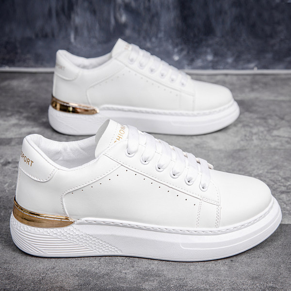 Мъжки кецове от еко кожа с надпис и висока подметка 