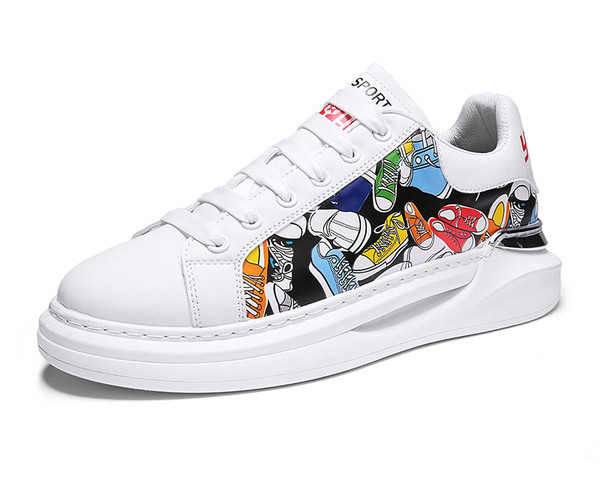 Мъжки кецове от еко кожа с апликация и връзки