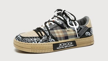 Ανδρικά casual sneakers με απλικέ και επίπεδη σόλα