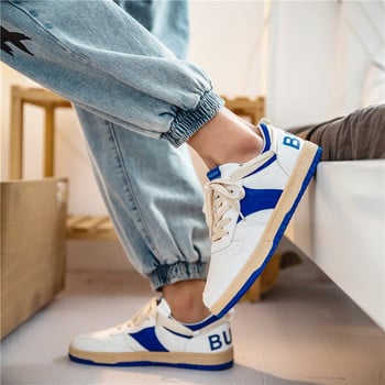 Ανδρικά sneakers casual από έκο δέρμα με επίπεδη σόλα