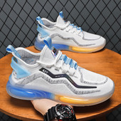 Мъжки текстилни маратонки с цветна подметка - три цвята