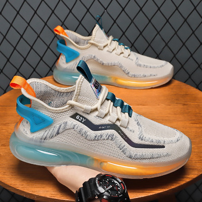 Мъжки текстилни маратонки с цветна подметка - три цвята