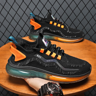 Мъжки текстилни маратонки с цветна подметка - три цвята