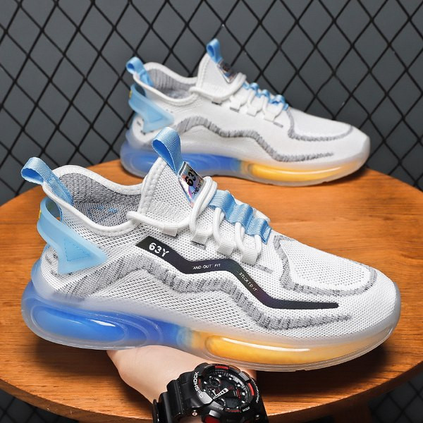 Мъжки текстилни маратонки с цветна подметка - три цвята