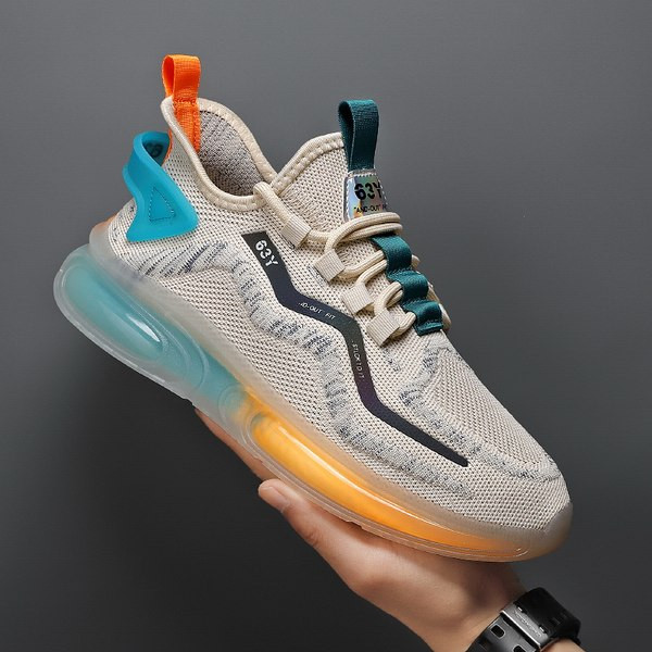 Мъжки текстилни маратонки с цветна подметка - три цвята