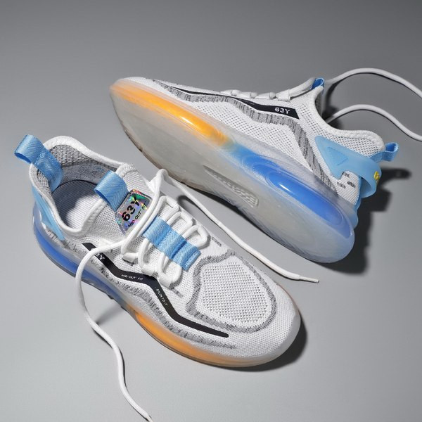 Мъжки текстилни маратонки с цветна подметка - три цвята