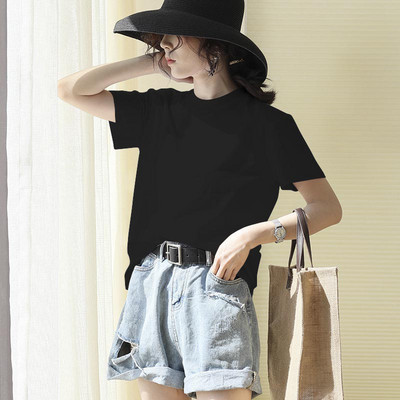 Ежедневна дамска тениска с обло деколте -няколко цвята