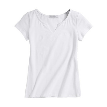 Γυναικείο casual t-shirt με λαιμόκοψη  μονόχρωμο μοντέλο