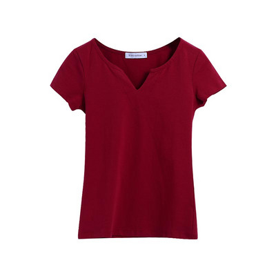 Дамска ежедневна тениска с шпиц деколте изчистен модел