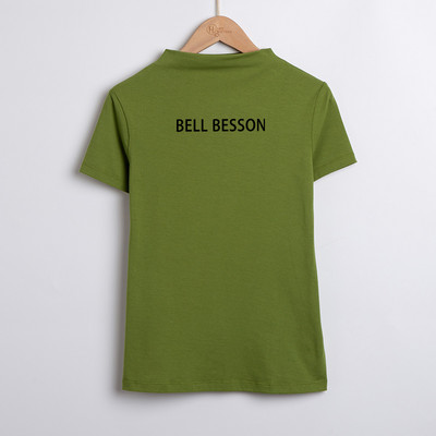 Дамска тениска с поло яка и бродиран надпис