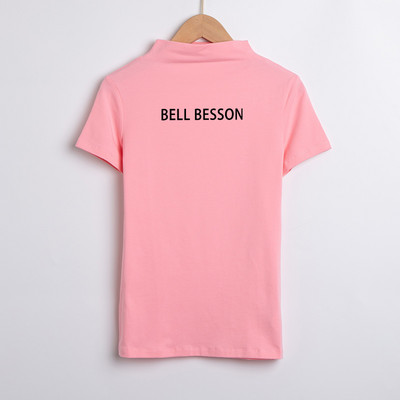 Дамска тениска с поло яка и бродиран надпис