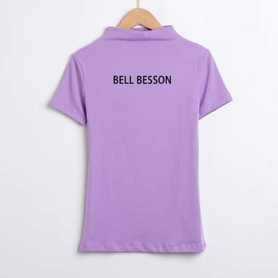 Дамска тениска с поло яка и бродиран надпис