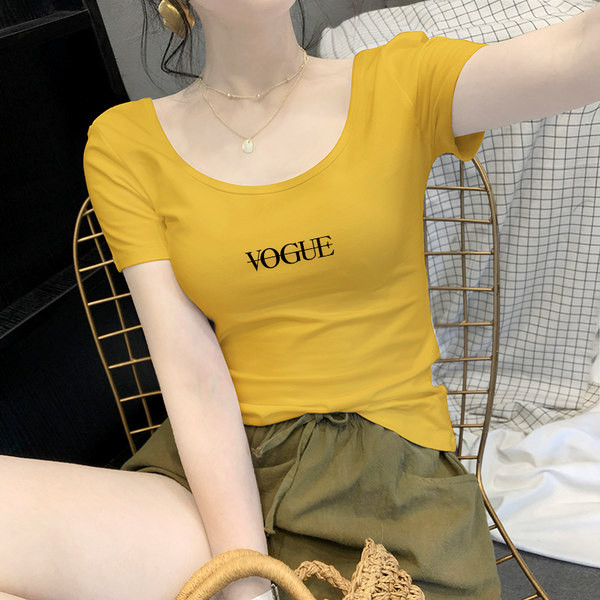 Ежедневна дамска тениска с овално деколте и къс ръкав -няколко цвята