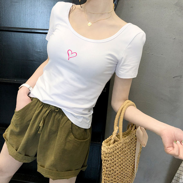 Дамска бяла тениска с щампа