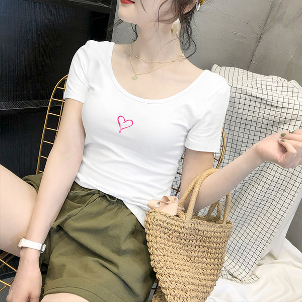 Дамска бяла тениска с щампа