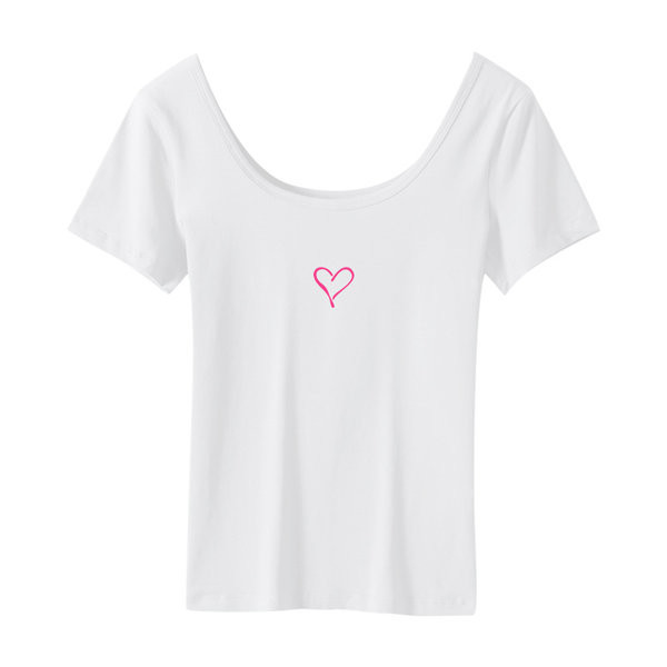 Дамска бяла тениска с щампа