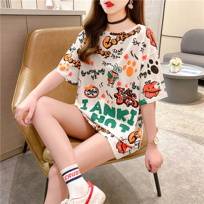 Moteriški platūs marškinėliai su ovalia iškirpte – kelių spalvų