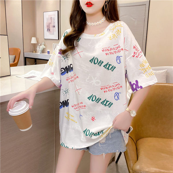 Дамска широка тениска с овално деколте -няколко цвята