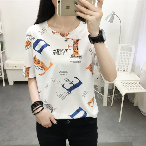 Нов модел дамска тениска с цветна щампа