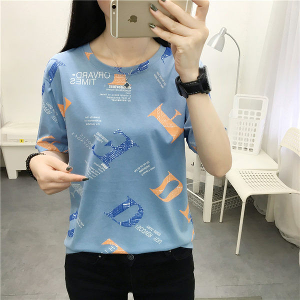 Нов модел дамска тениска с цветна щампа