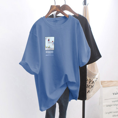 Широка лятна тениска с апликация в няколко цвята